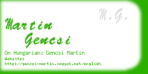 martin gencsi business card